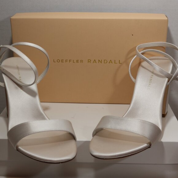Loeffler RANDALL Malia Cream Curved−Heel Sandal - Picture 1 of 3